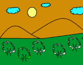 Dibujo Montañas 4 pintado por paisaje