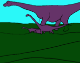 Dibujo Familia de Braquiosaurios pintado por egbfuegrfj