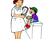 Dibujo Enfermera y niño pintado por ENFERMERA