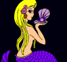 Dibujo Sirena y perla pintado por anasusun