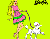 Dibujo Barbie paseando a su mascota pintado por pppppppppppg