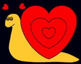 Dibujo Caracol corazón pintado por amalia