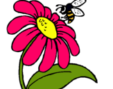 Dibujo Margarita con abeja pintado por kathy_ca
