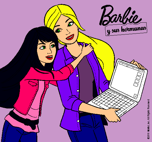 Dibujo El nuevo portátil de Barbie pintado por Yaninina 