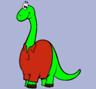 Dibujo Diplodocus con camisa pintado por dryn