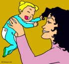 Dibujo Madre con su bebe pintado por berzoekama