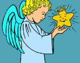 Dibujo Ángel y estrella pintado por alicia21