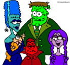 Dibujo Familia de monstruos pintado por evaaaa