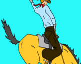 Dibujo Vaquero en caballo pintado por Jered 