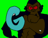 Dibujo Gorila pintado por gaore