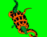 Dibujo Anaconda y caimán pintado por YEICO
