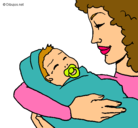 Dibujo Madre con su bebe II pintado por channel