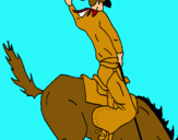 Dibujo Vaquero en caballo pintado por resop