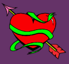 Dibujo Corazón con flecha pintado por mirtix