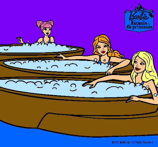 Barbie y sus amigas en el jacuzzi