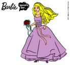 Dibujo Barbie vestida de novia pintado por ele123