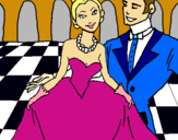 Dibujo Princesa y príncipe en el baile pintado por superpriscil