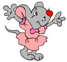 Dibujo Rata con vestido pintado por ferius