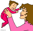 Dibujo Madre con su bebe pintado por carmenms12