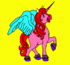 Dibujo Unicornio con alas pintado por mirtix