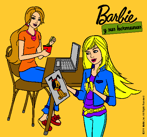 Barbie y su hermana merendando