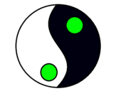Dibujo Yin y yang pintado por yukito