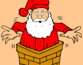 Dibujo Papa Noel en la chimenea pintado por tomasin