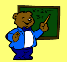 Dibujo Profesor oso pintado por tableros