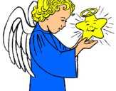 Dibujo Ángel y estrella pintado por LAURAMORA