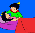 Dibujo La princesa durmiente y el príncipe pintado por novios