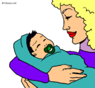 Dibujo Madre con su bebe II pintado por andreaiinah