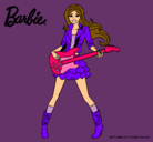 Dibujo Barbie guitarrista pintado por clauxandpoxo