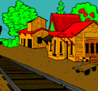 Dibujo Estación de tren pintado por piojosin