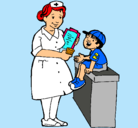 Dibujo Enfermera y niño pintado por zukaro