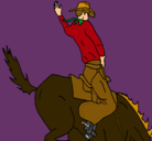 Dibujo Vaquero en caballo pintado por amalia