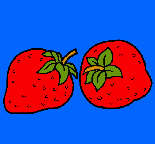 Dibujo fresas pintado por dietetica