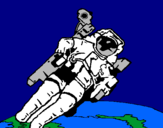 Dibujo Astronauta en el espacio pintado por Maiderv34