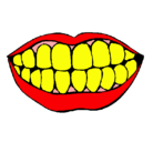 Dibujo Boca y dientes pintado por kirutefertox