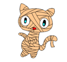 Dibujo Gato garabato momia pintado por mmmmmmmmmmmm