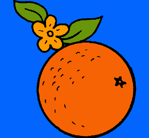 Dibujo naranja pintado por dietetica