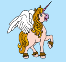 Dibujo Unicornio con alas pintado por agustina