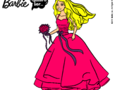 Dibujo Barbie vestida de novia pintado por patachihidir