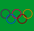 Dibujo Anillas de los juegos olimpícos pintado por pani
