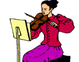 Dibujo Dama violinista pintado por Amora