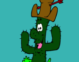 Dibujo Cactus con sombrero pintado por guillermo890