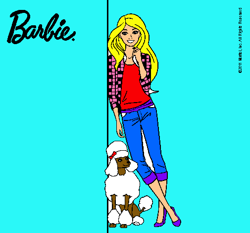 Barbie con cazadora de cuadros