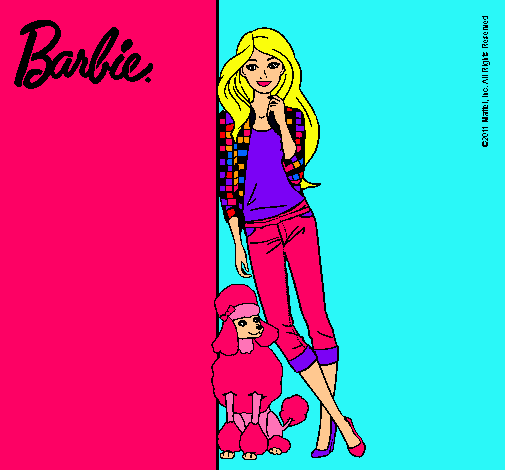 Barbie con cazadora de cuadros