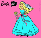 Dibujo Barbie vestida de novia pintado por lucia2