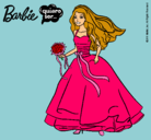 Dibujo Barbie vestida de novia pintado por vale42