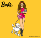 Dibujo Barbie con sus mascotas pintado por mariculis